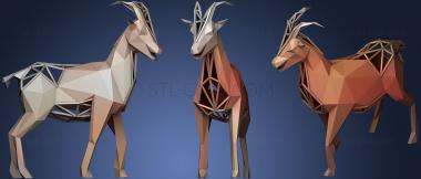 3D model polygonal goat (STL)